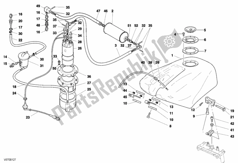 Todas las partes para Depósito De Combustible de Ducati Superbike 996 RS 2001